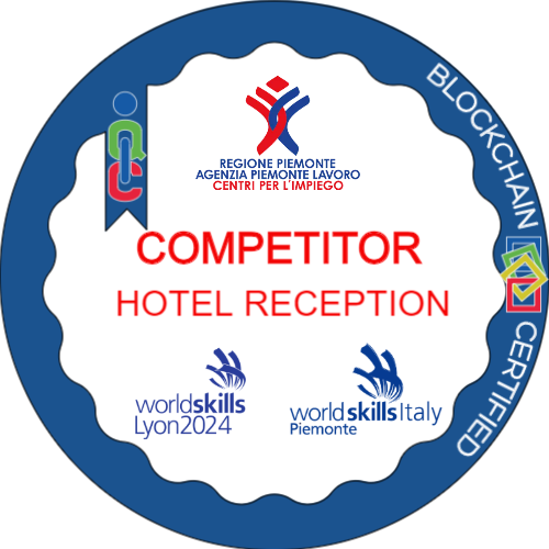 Competitor Hotel Reception ai Campionati dei Mestieri WorldSkills Lyon 2024.